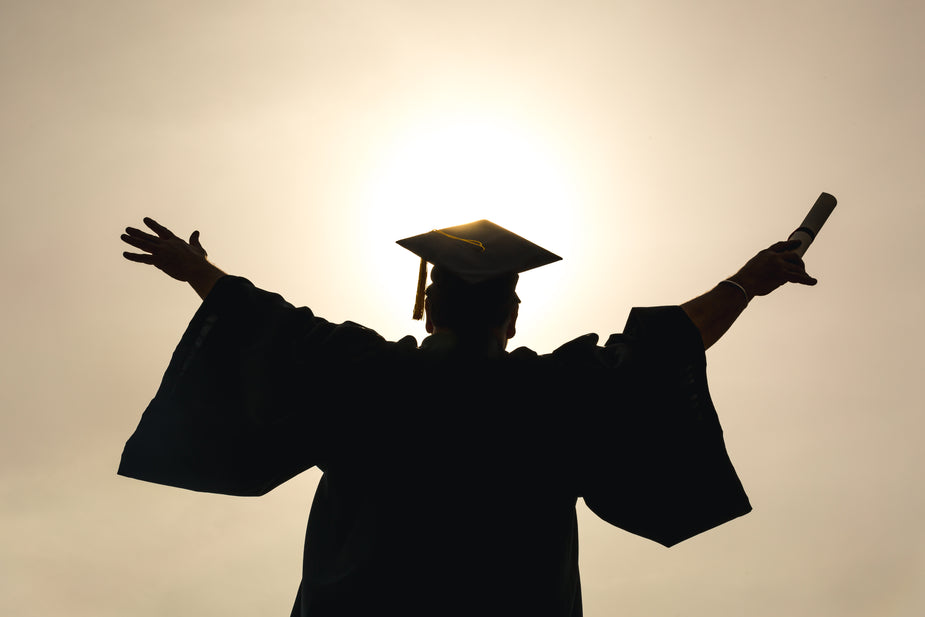 A student happy in the sun